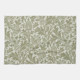 William Morris Thistle Sage Grönt Mönster Kökshandduk