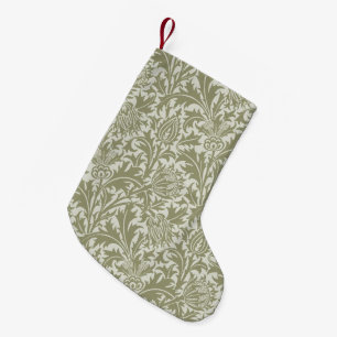 William Morris Thistle Sage Grönt Mönster Liten Julstrumpa