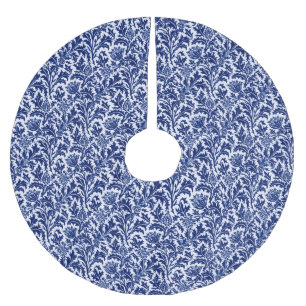 William Morris Thistledamast, koboltblått & vit Julgransmatta Borstad Polyester