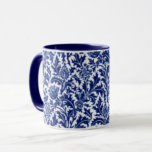 William Morris Thistledamast, koboltblått & vit Mugg