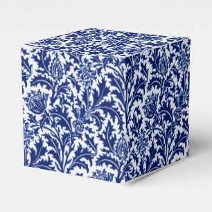 William Morris Thistledamast, koboltblått & vit Presentaskar