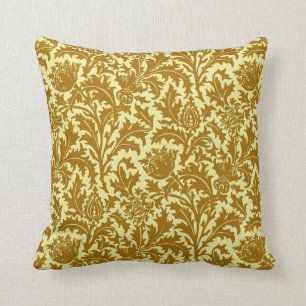 William Morris Thistledamast, senapsgultt guld Kudde