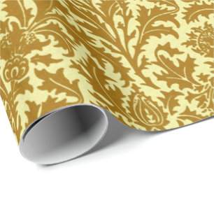William Morris Thistledamast, senapsgultt guld Presentpapper