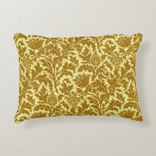 William Morris Thistledamast, senapsgultt guld Prydnadskudde