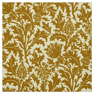 William Morris Thistledamast, senapsgultt guld Tyg