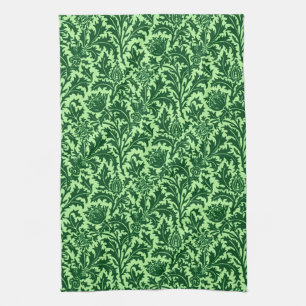 William Morris Thistledamast, smaragdgrönt Kökshandduk