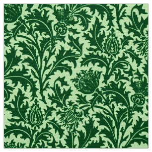William Morris Thistledamast, smaragdgrönt Tyg
