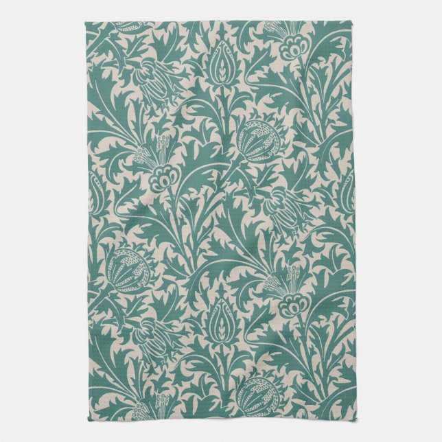 William Morris Tistelgrön Mönster Kökshandduk (Vertikal)