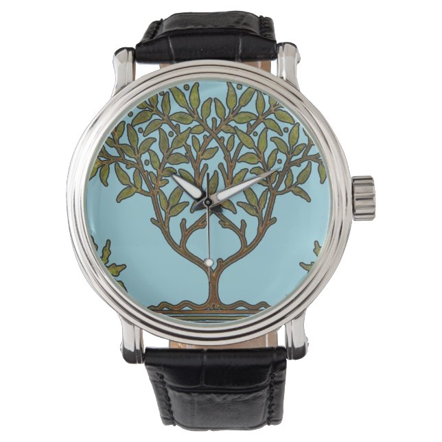 William Morris Träd Frieze Blommigt Tapet Armbandsur (Framsida)