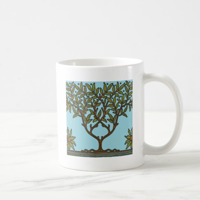 William Morris Träd Frieze Blommigt Tapet Kaffemugg (Höger)