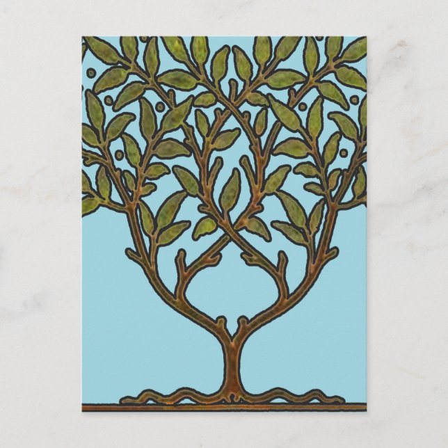 William Morris Träd Frieze Blommigt Tapet Vykort (Framsida)