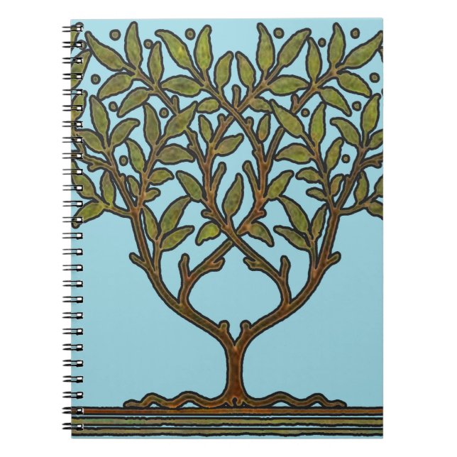 William Morris Träd Fris Blommig Tapet Anteckningsbok (Framsidan)