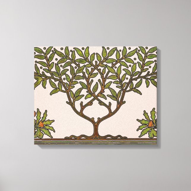 William Morris Träd Fris Blommig Tapet Canvastryck (Framsida)