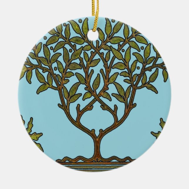 William Morris Träd Fris Blommig Tapet Julgransprydnad Keramik (Framsidan)