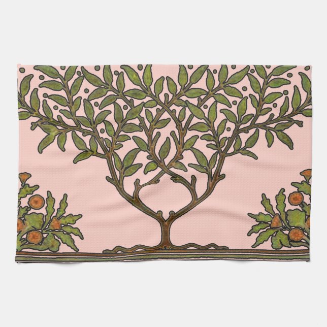 William Morris Träd Fris Blommig Tapet Kökshandduk (Horisontell)