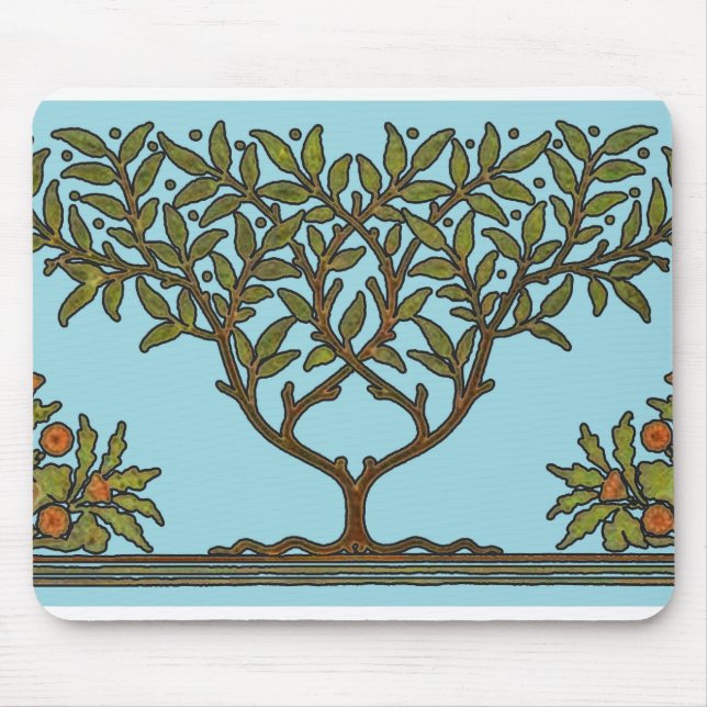 William Morris Träd Fris Blommig Tapet Musmatta (Framsidan)