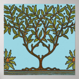 William Morris Träd Fris Blommig Tapet Poster