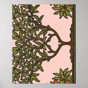 William Morris Träd Fris Blommig Tapet Poster