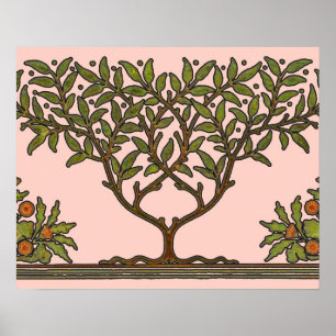 William Morris Träd Fris Blommig Tapet Poster