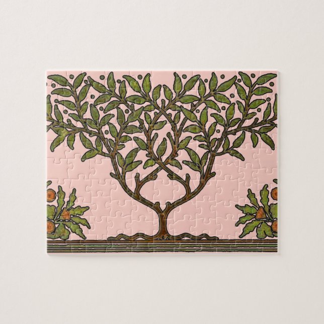 William Morris Träd Fris Blommig Tapet Pussel (Horisontell)