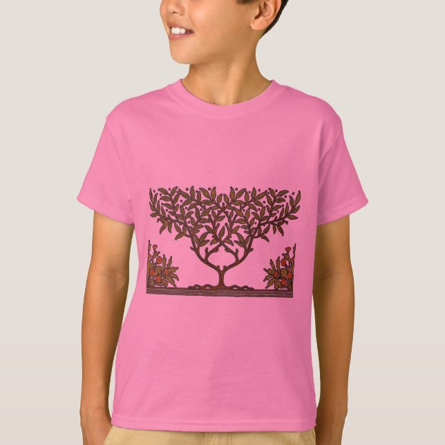 William Morris Träd Fris Blommig Tapet Tee Shirt (Framsida)
