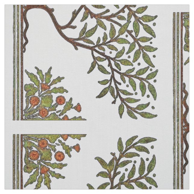 William Morris Träd Fris Blommig Tapet Tyg (Provkarta)