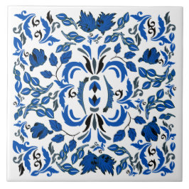 William Morris träd och löv blue och white Kakelplatta