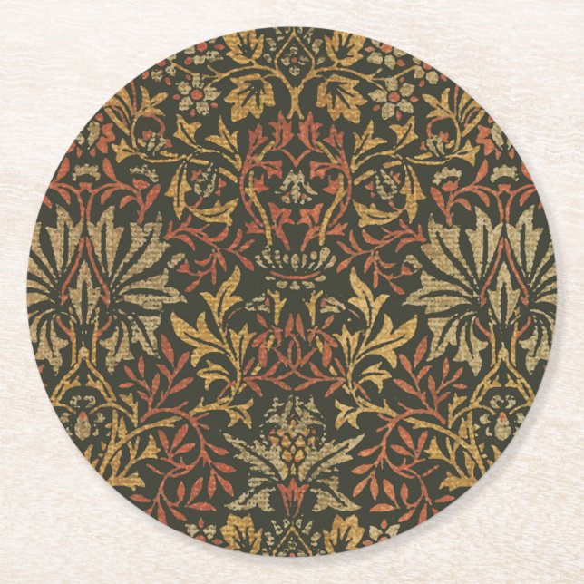 William Morris Trädgårdsmattan Vävnad Underlägg Papper Rund (Framsidan)