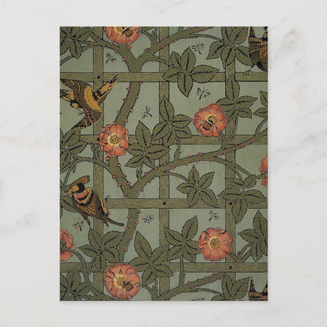 William Morris Trädgårdstaketen Tapetkonst Vykort (Framsida)
