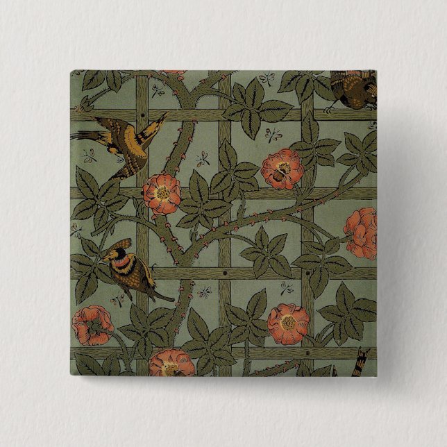 William Morris Trädgårdstapet Konst Knapp (Framsida)