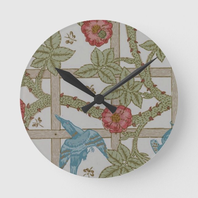 William Morris Trädgårdstapet Konst Rund Klocka (Framsida)