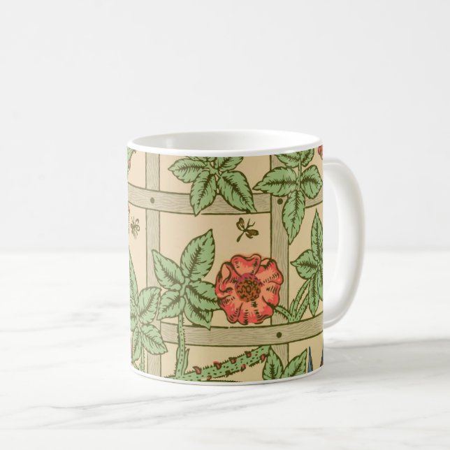William Morris Trellis Classic Tapet Design Kaffemugg (Framsida höger)