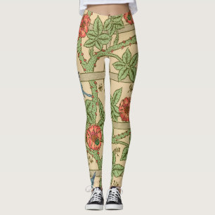 William Morris Trellis Classic Tapet Design Leggings