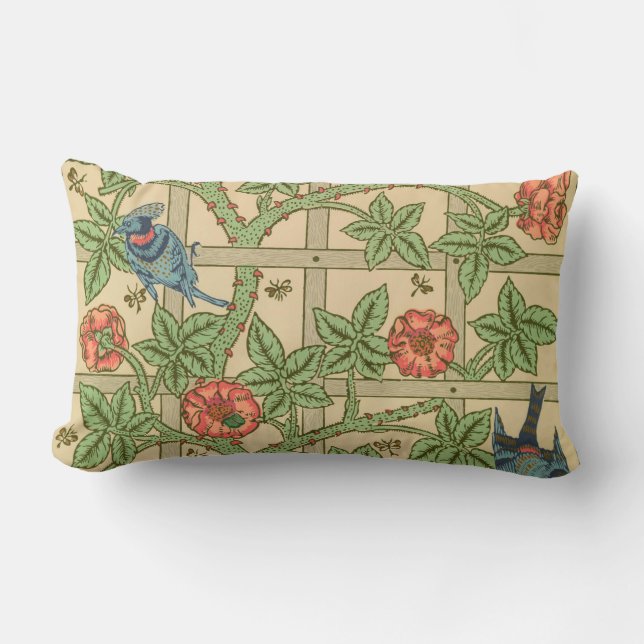 William Morris Trellis Classic Tapet Design Lumbarkudde (Framsida)