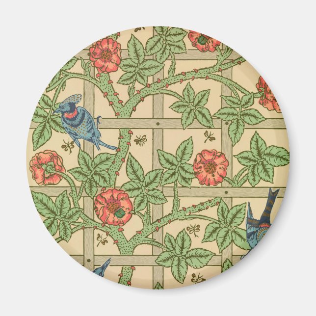 William Morris Trellis Classic Tapet Design Magnet (Framsidan)
