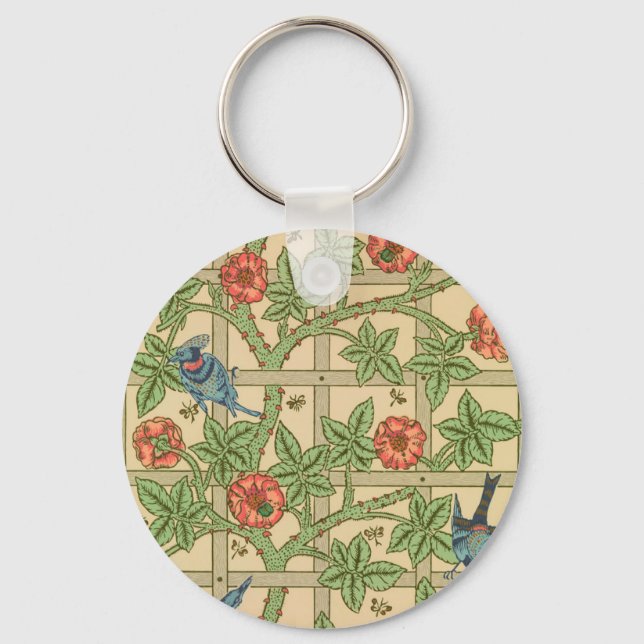 William Morris Trellis Classic Tapet Design Nyckelring (Framsida)