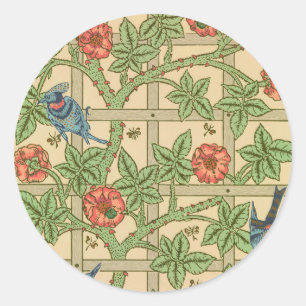 William Morris Trellis Classic Tapet Design Runt Klistermärke