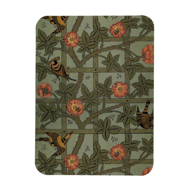 William Morris Trellis Tapet Art Magnet (Vertikal)