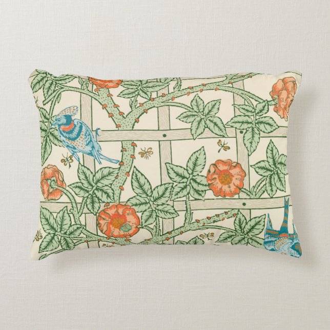 William Morris Trellis Victorian Wallpaper Prydnadskudde (Framsidan)