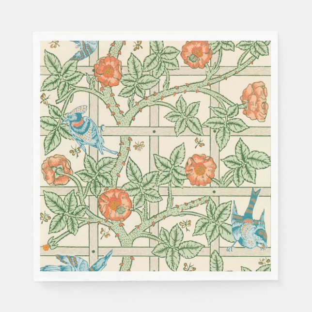 William Morris Trellis viktoriansk tapet Pappersservett (Framsidan)
