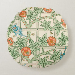William Morris Trellis viktoriansk tapet Rund Kudde