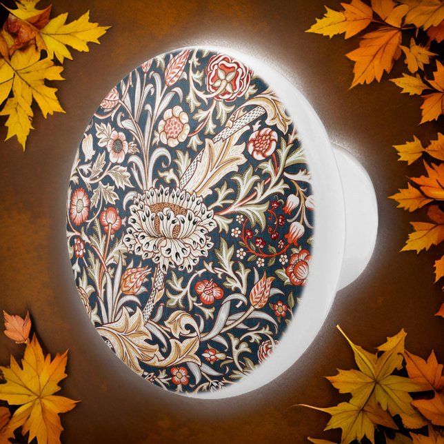 William * Morris Trent Blommigt Red Indigo Guld Knopp (Skapare uppladdad)