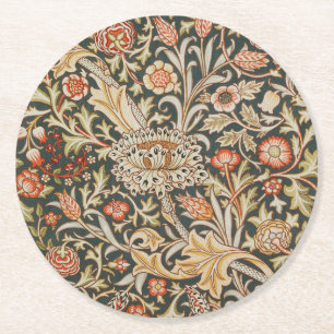William Morris Trent Garden Flower Classic Botanic Underlägg Papper Rund