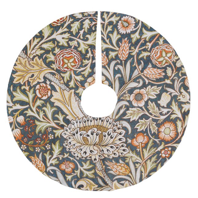 William Morris Trent Garden Flower Pattern Classic Julgransmatta Borstad Polyester (Framsidan)