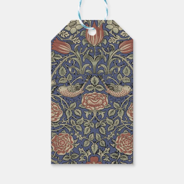 William Morris Tudor Ro Tapet Presentetikett (Framsidan)