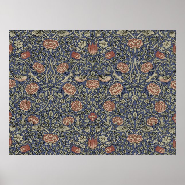 William Morris Tudor Ros Tapet Poster (Framsidan)