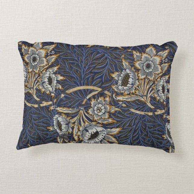 william morris tulip and willow tapestry pattern prydnadskudde (Baksidan)