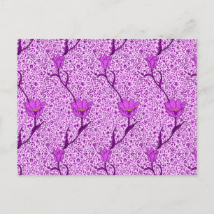 William Morris Tulip Damask, Violet och Orchid Pos Vykort