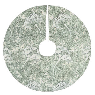 William Morris Tulip Grön Blommig Konsttryck Julgransmatta Borstad Polyester