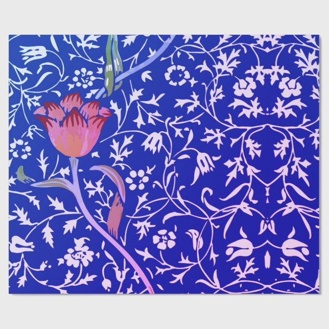 William Morris TULIP IN BLUE Wrapping Papper Presentpapper (Platt)